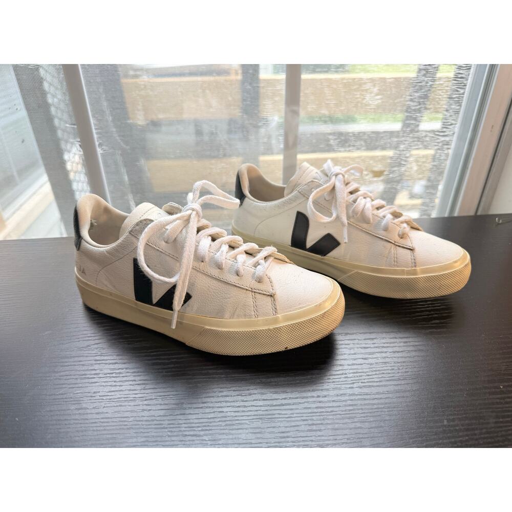 Veja Campo Extra White Black Leather Sneakers Women’s US 5 EU 36 Casual Shoes